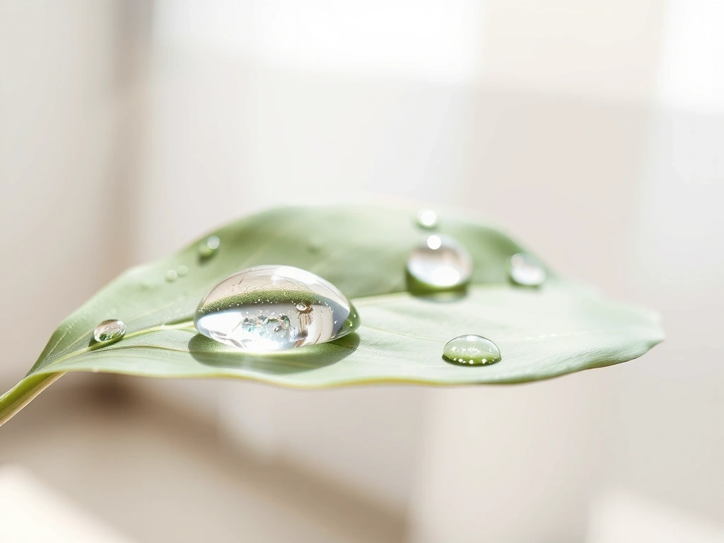 Symbol čistoty a svěžesti - krystalk vody na listu